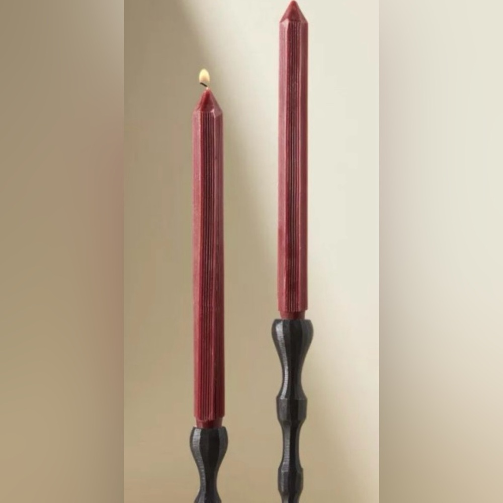 NWT NIB Anthropologie Apothecary 18 Golden Light Taper Candles in Wine Set of 2